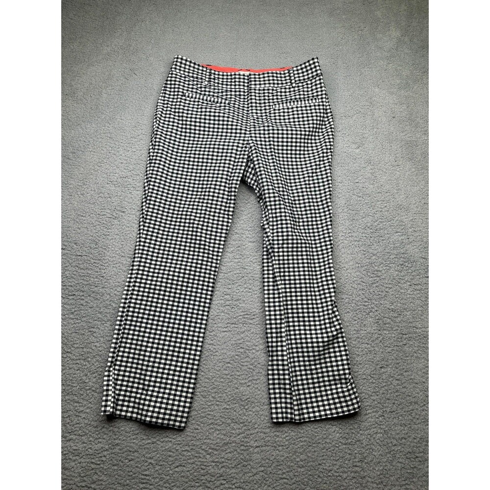 Anthropologie The Essential Crop Flare Black & White Gingham Check Pants...sz 8